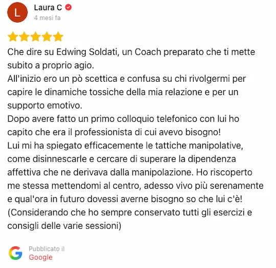 Recensione Google di Laura